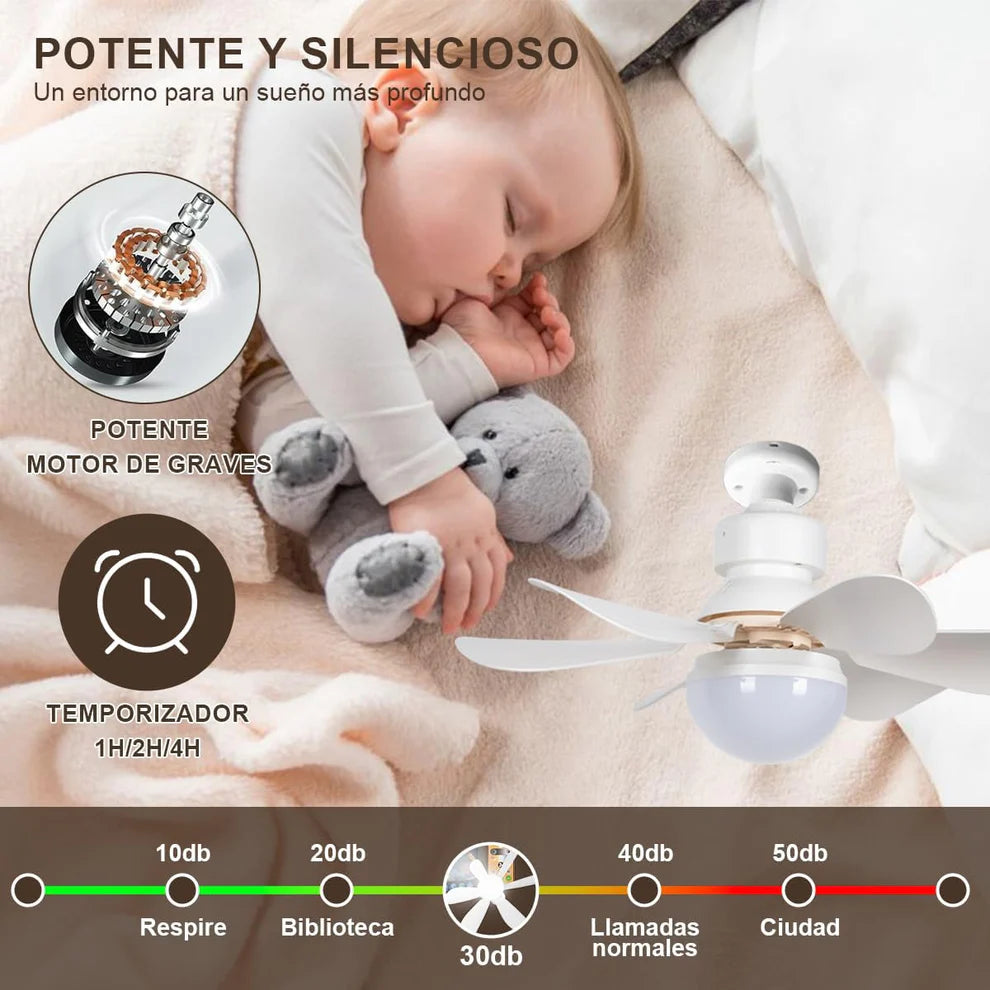 Socket Fan: Ventilador y Luz LED 2 en 1 - Compatible con sockets estándar Para Cualquier Hogar