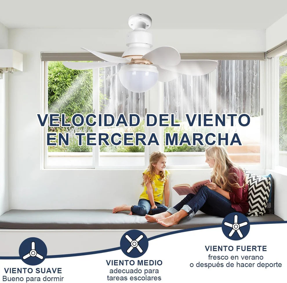 Socket Fan: Ventilador y Luz LED 2 en 1 - Compatible con sockets estándar Para Cualquier Hogar