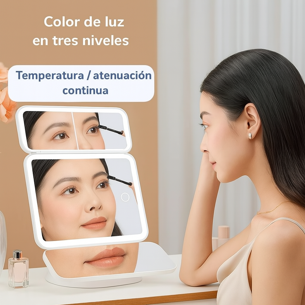 Espejo con Luz LED de Aumento El espejo inteligente que transforma tu rutina de belleza