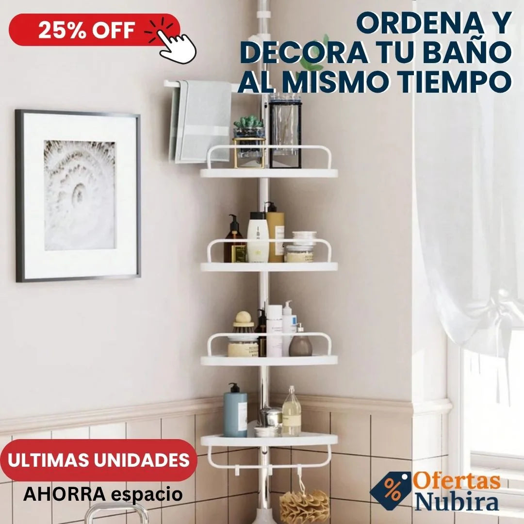 Esquinero Ajustable para Baño Mayor Calidad 16kg, 3.2m, – Orden y Limpieza sin Complicaciones