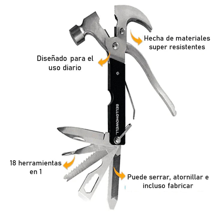 Martillo Multiusos 18 en 1 Para Cualquier Ocasión