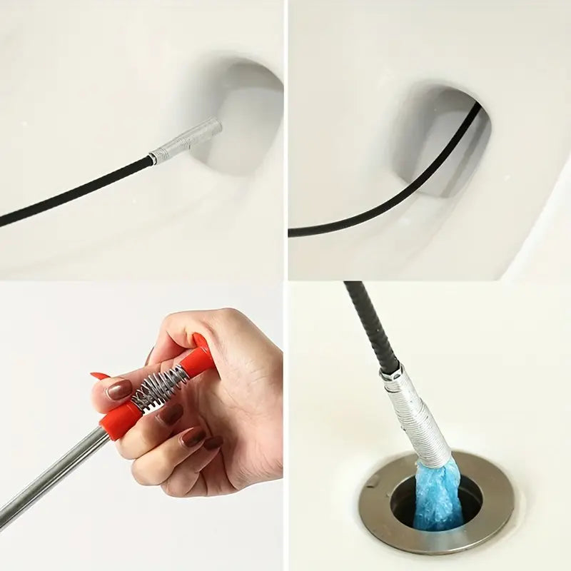 2x1 Gancho Destapa Tuberias ¡Elimina obstrucciones en segundos con Drain Clog Remover!