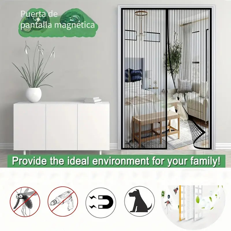 x2 Mallas Magnéticas Anti Mosquitos  ¡Mantén tu casa libre de insectos sin cerrar la puerta!