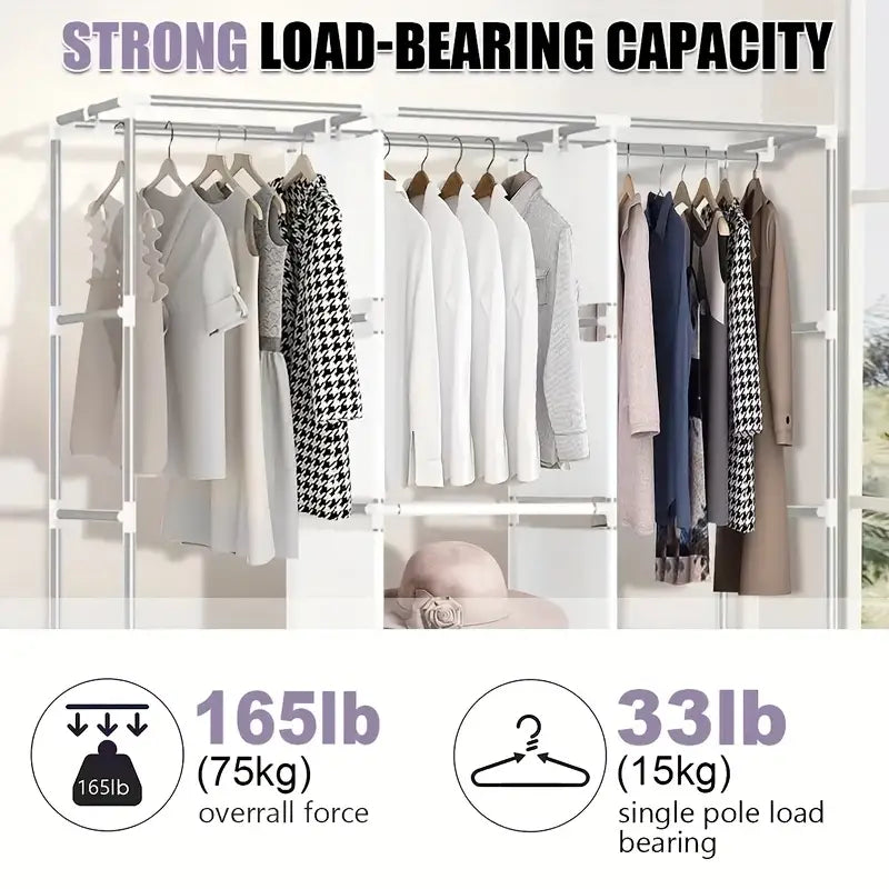 Closet Portátil de 3 Compartimientos – ¡Organiza tu espacio sin complicaciones!