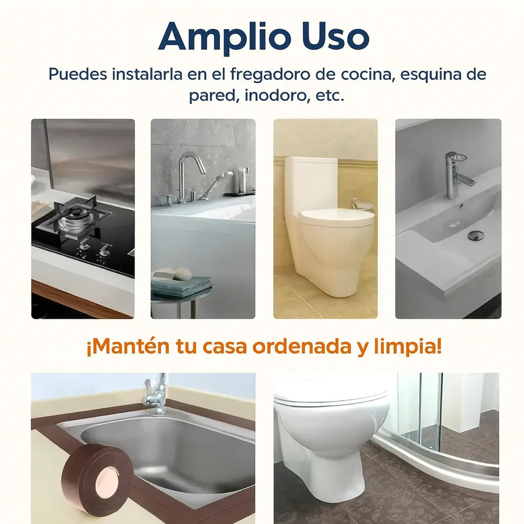 2x1 Cinta Impermeable Antimoho – Sellado Perfecto para Cocinas y Baños 🚿🛠️