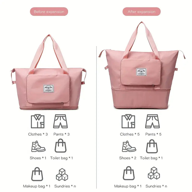 Bolsa De Viaje Impermeable, Plegable y Mega Expansiva  ¡La Bolsa que se Adapta a Tu Ritmo de Vida!