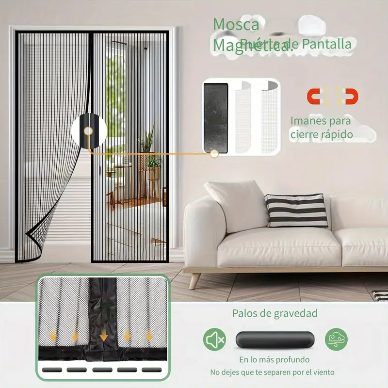 x2 Mallas Magnéticas Anti Mosquitos  ¡Mantén tu casa libre de insectos sin cerrar la puerta!