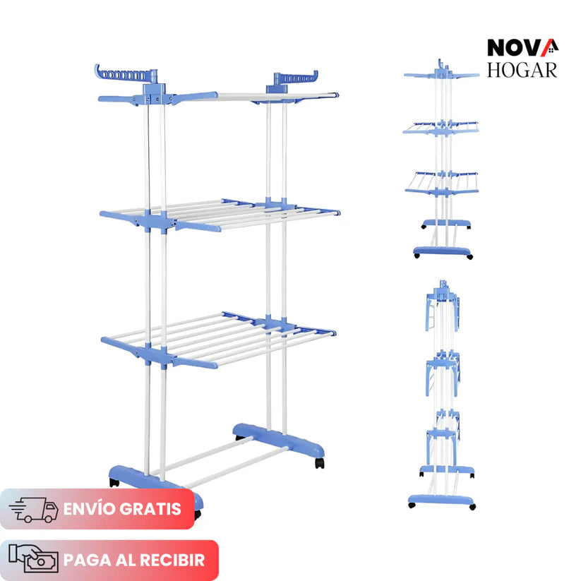 TENDEDERO PLEGABLE - Seca hasta 62 prendas
