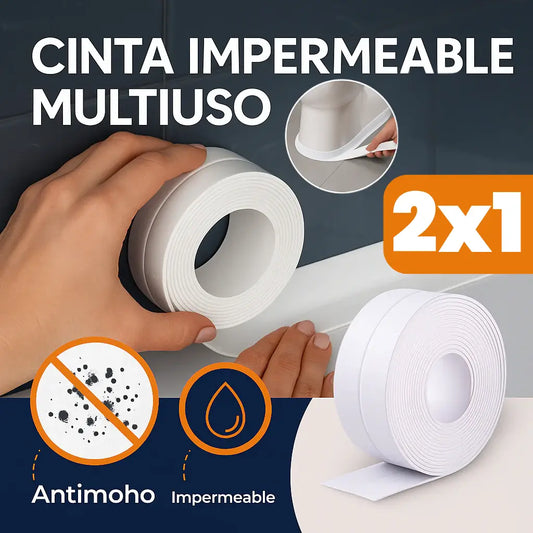 2x1 Cinta Impermeable Antimoho – Sellado Perfecto para Cocinas y Baños 🚿🛠️