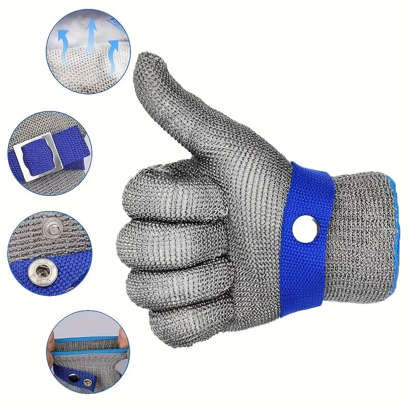 X2 Guantes Anticorte de Malla de Acero Inoxidable – Seguridad Premium Para Cualquier Uso