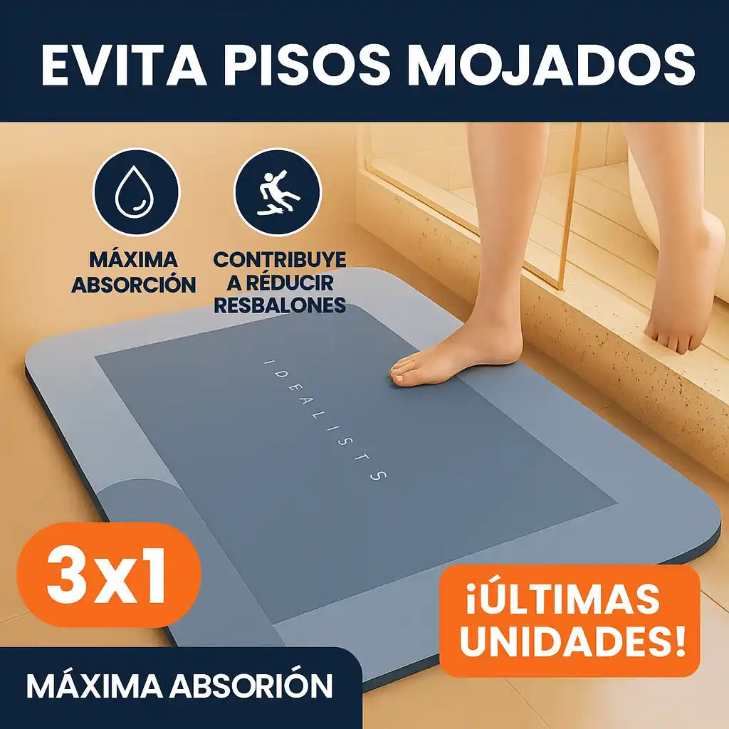 3X1 Tapete Absorbente Antideslizante - ¡Mantén tu hogar seco y seguro!