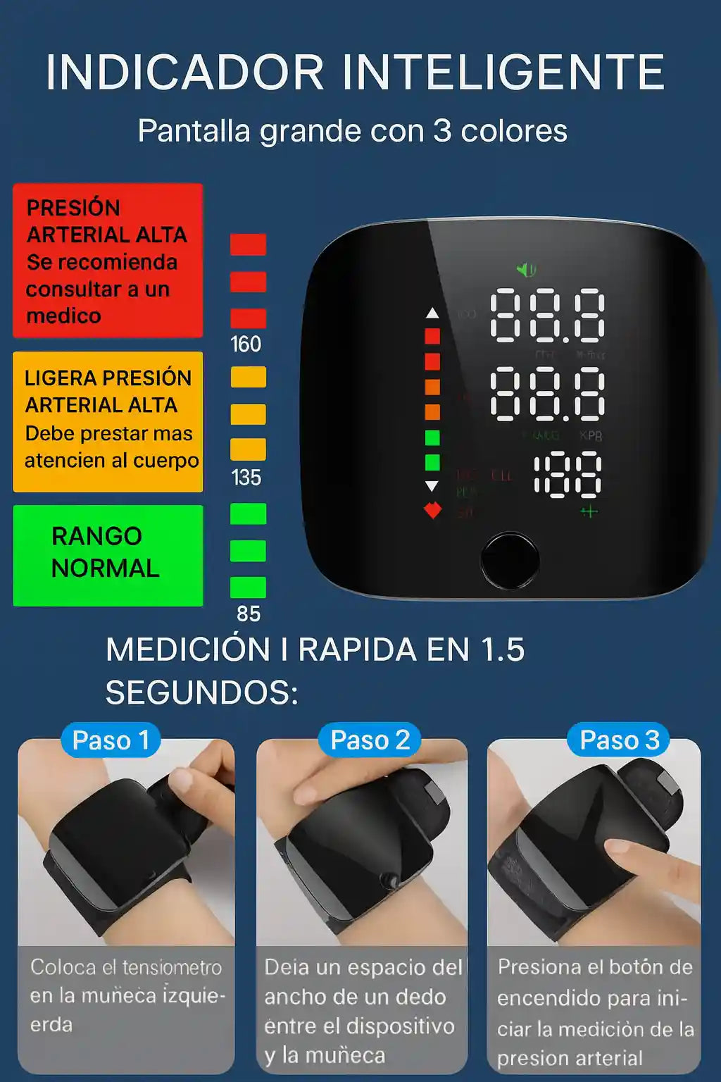 TENSIOMETRO BP Smart™ - Original - Cuida tu salud con precisión médica - Recargable por USB