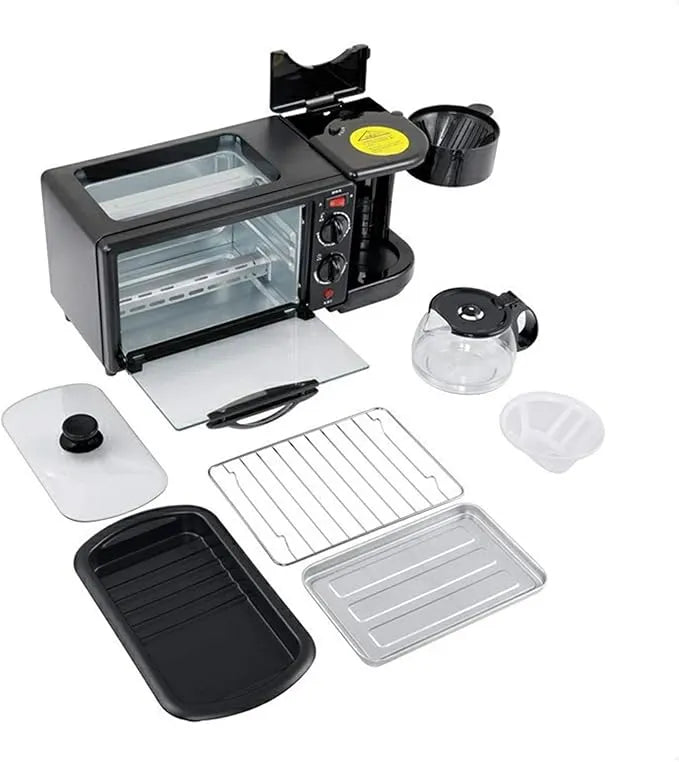 Desayunos completos en minutos con el Horno 3 en 1: hornea, fríe y prepara café al instante