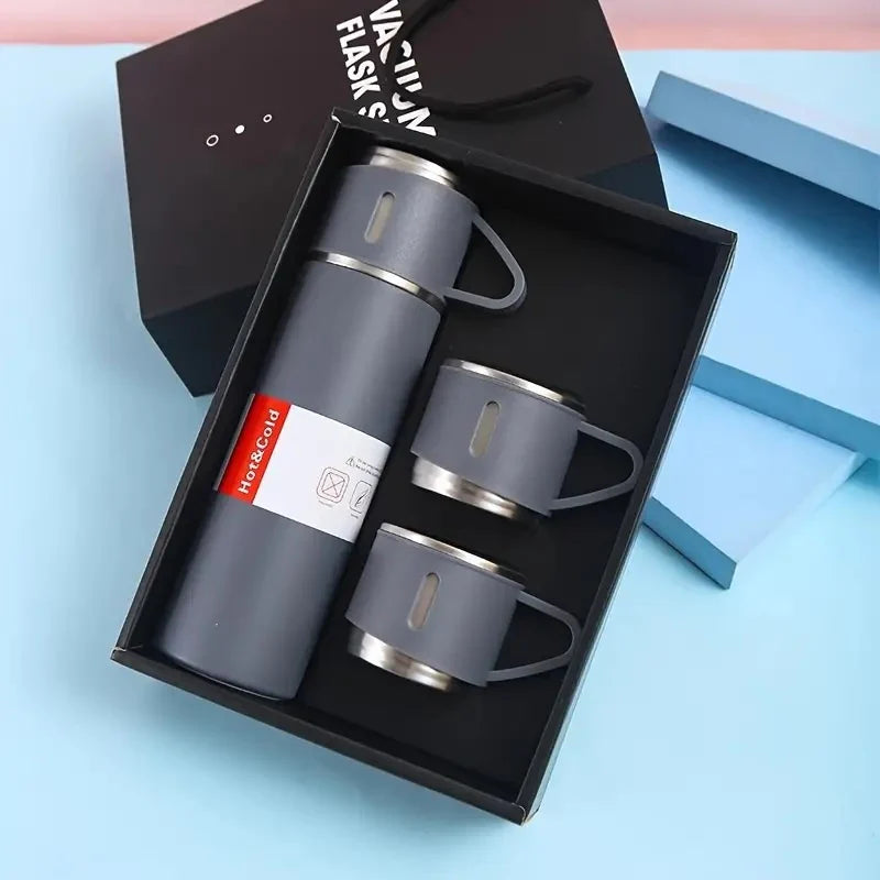 Termo + 3 tazas – Mantén tu bebida perfecta hasta 12 h