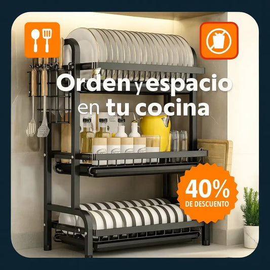 Escurridor Vertical 3 Niveles: Orden, Higiene y Ahorro en tu Cocina