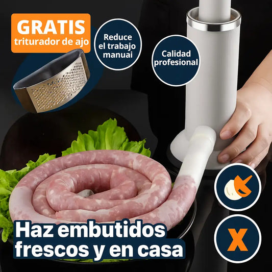 Embutidor + GRATIS 🎁Triturador de ajo - Haz Salchichas Caseras en Minutos – Fácil, Limpio y Natural