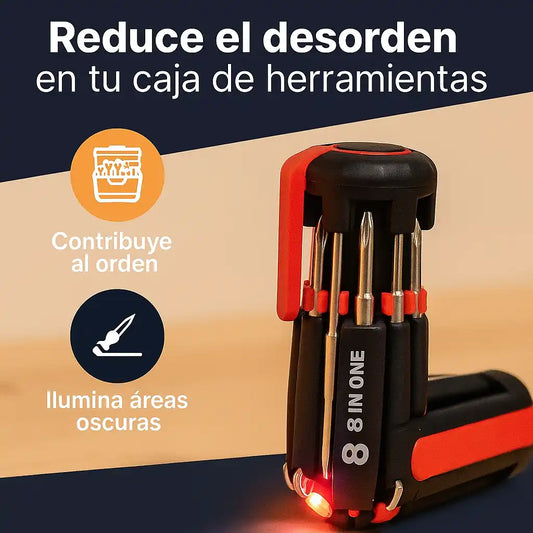 Destornillador 8 en 1 Multifunción - simplifica cualquier reparación