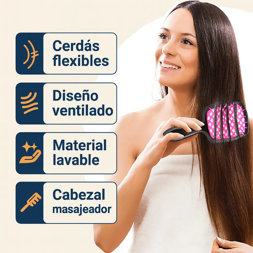 Cepillo Desenredante Profesional Secado Exprés y Masaje Relajante.