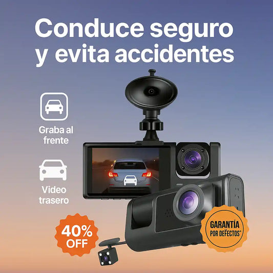 Sistema de 3 Cámaras 1080 HD para Auto – Visión total 360° y protección integral