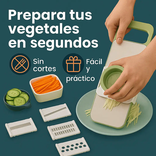 SafePrep 6-en-1: Corta, ralla y decora como un profesional - Ahorra tiempo