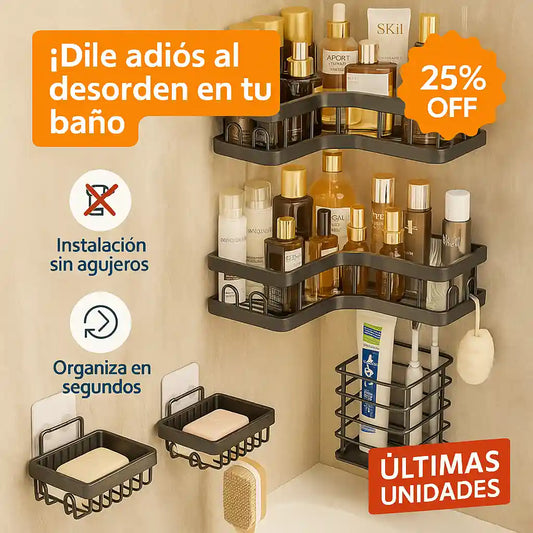 Set de 4 Estantes Organizadores para Baño El organizador que transforma tu baño en segundos