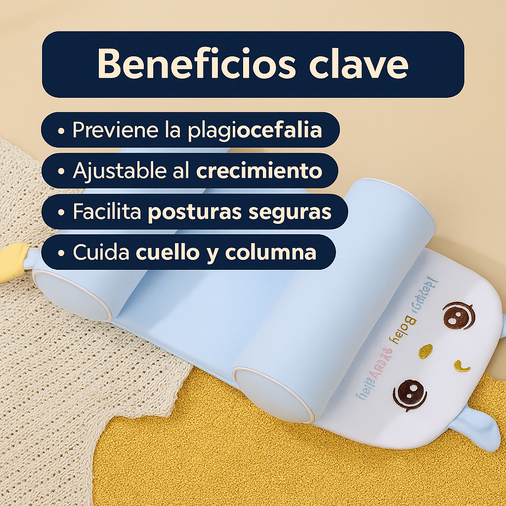 Almohada Ajustable para Recién Nacidos – Moldea y Protege la Cabeza de tu Bebé