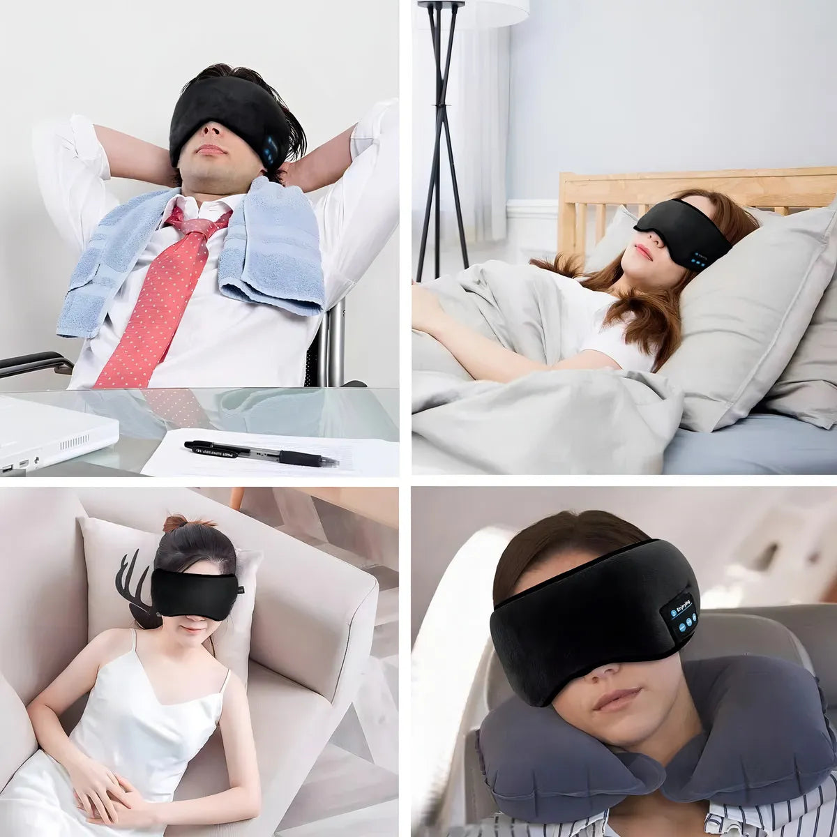 2X1 Antifaz Bluetooth para Dormir – Descansa Profundamente con Música y Comodidad