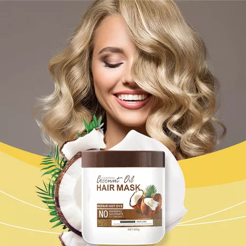 ¡Transforma tu cabello con la Mascarilla Capilar de Aceite de Coco! Fórmula sin sulfatos ni parabenos