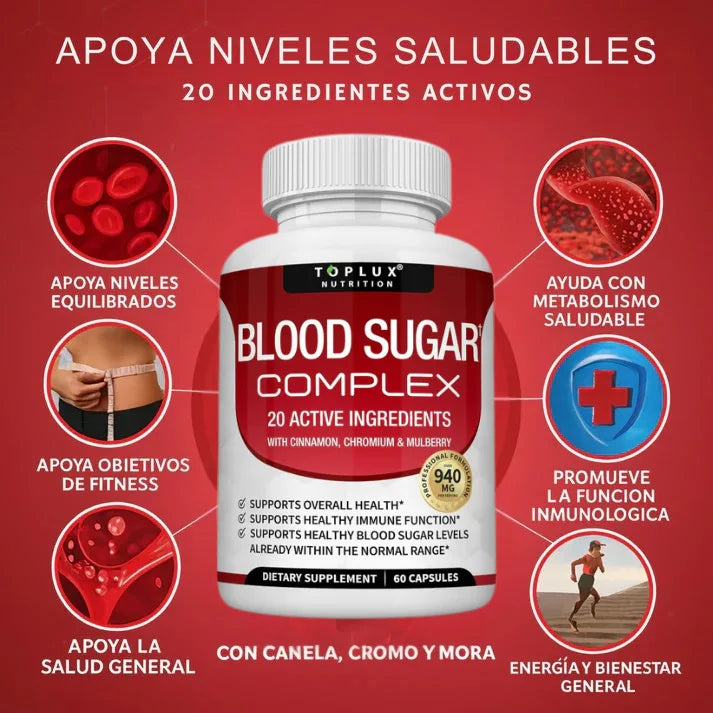 BLOOD SUGAR COMPLEX ORIGINAL - Suplemento Natural - Mantén tu Estilo de Vida Saludable
