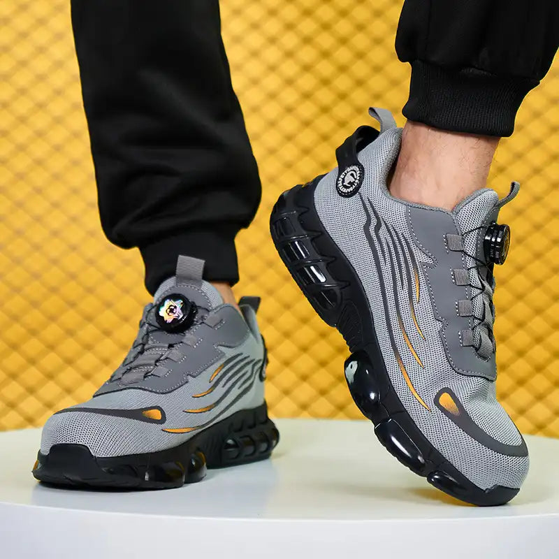 Zapatos Deportivos con Punta de Acero, Botón Giratorio y Suela de Kevlar Estilo y Protección