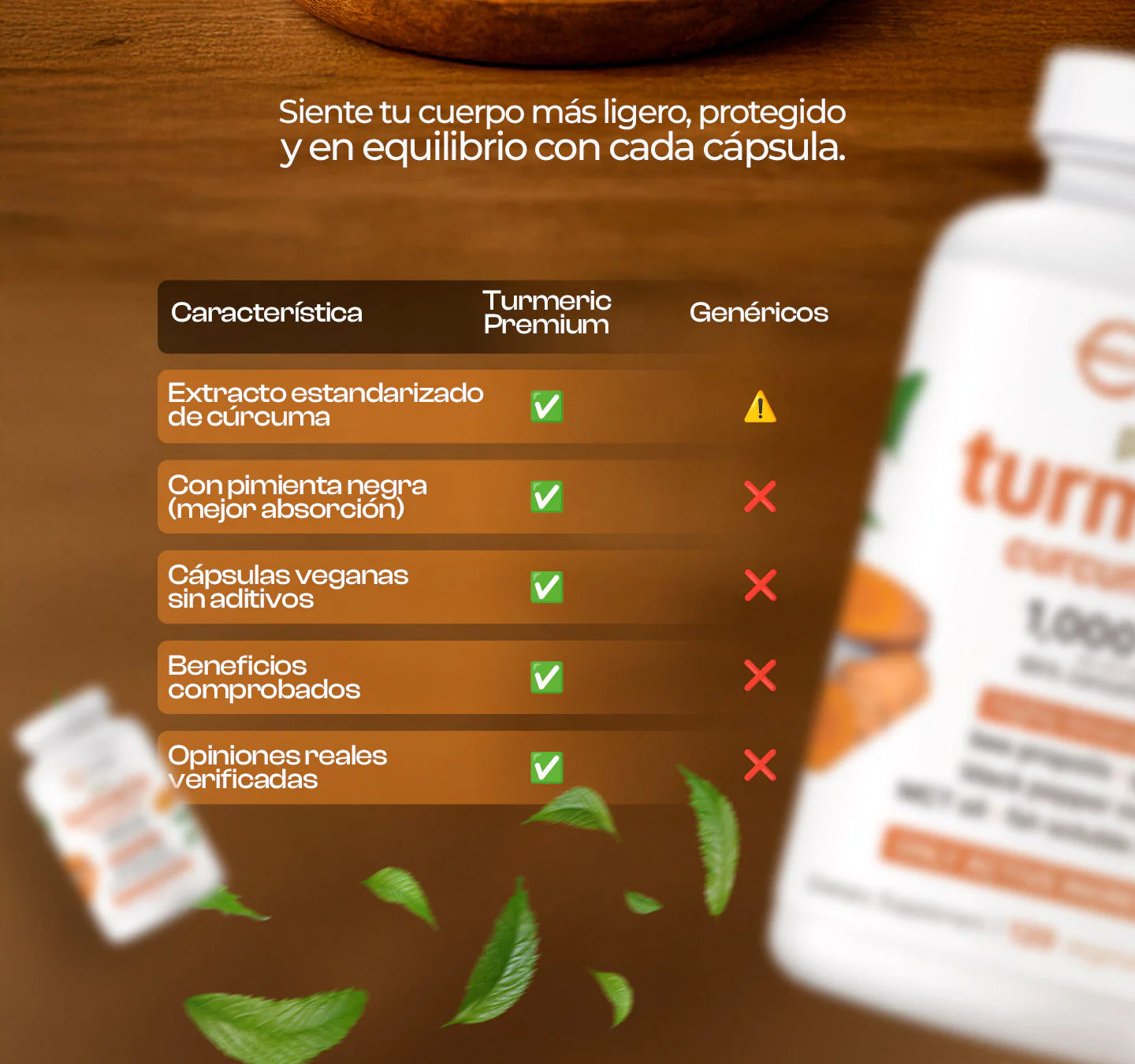 TURMERIC - Suplemento Premium de Cúrcuma con 95% Curcuminoides y BioPerina 120 CAPSULAS