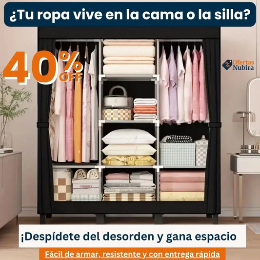 Closet Portátil de 3 Compartimientos – ¡Organiza tu espacio sin complicaciones!