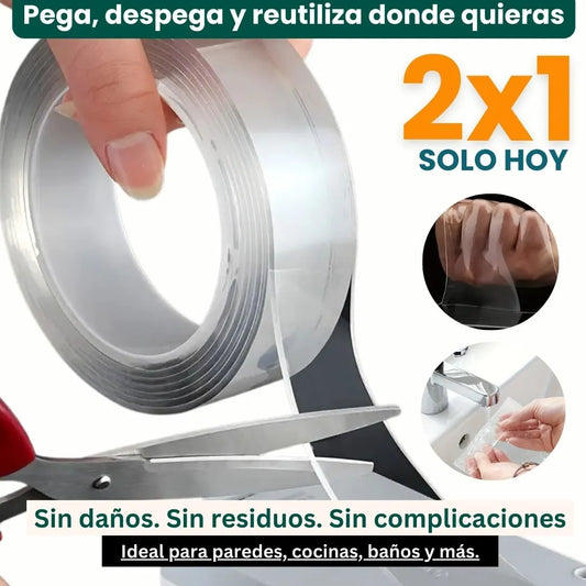 2x1 ¡Adhiere, Lava y Reutiliza! La Cinta Mágica que Revoluciona tu Hogar