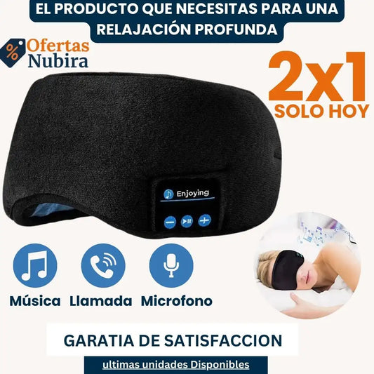 2X1 Antifaz Bluetooth para Dormir – Descansa Profundamente con Música y Comodidad