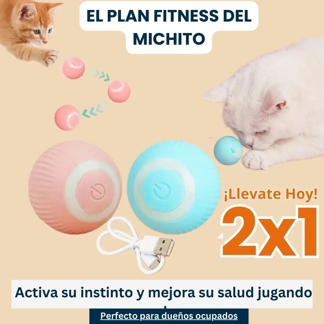 2x1 PowerBall: La Pelota Inteligente e Impredecible que Estimula y Divierte a tu Gato