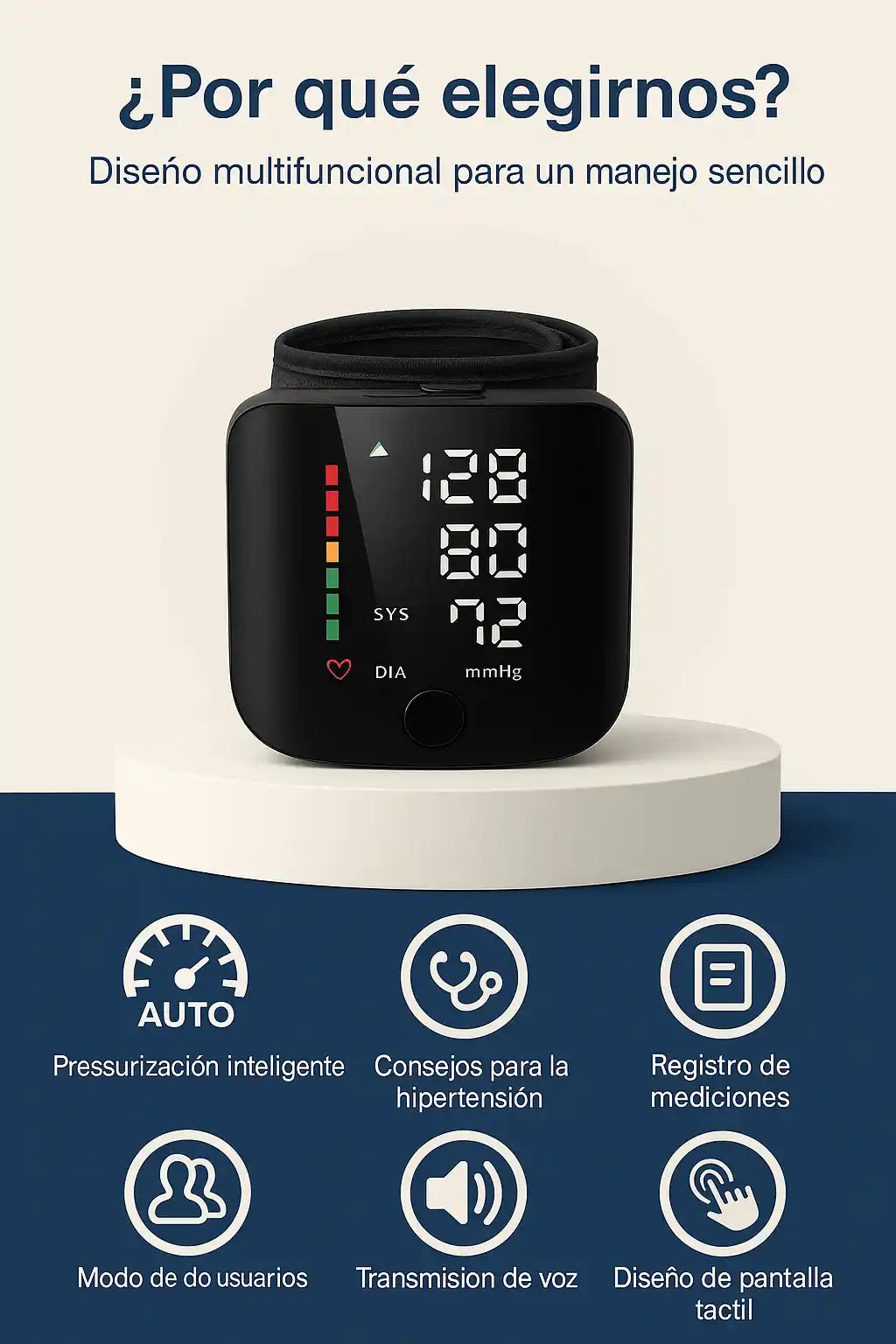 TENSIOMETRO BP Smart™ - Original - Cuida tu salud con precisión médica - Recargable por USB