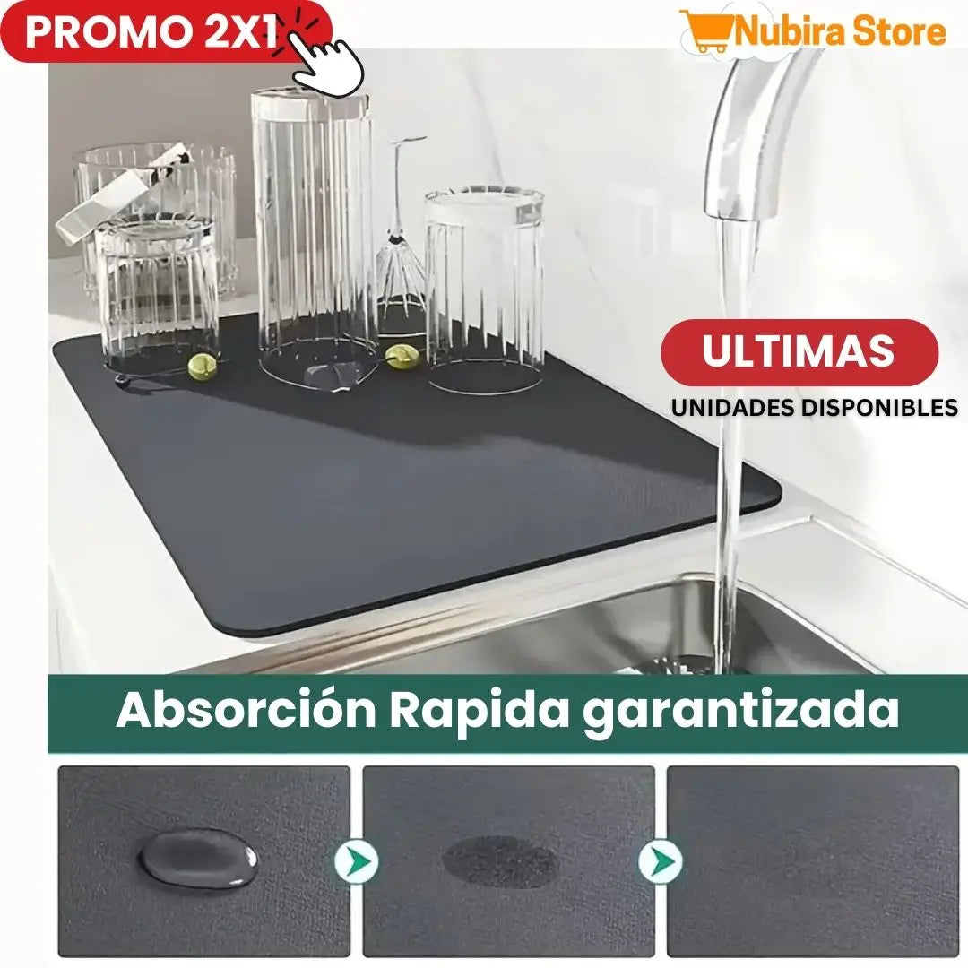 2x1 Tapete Súper Absorbente Antideslizante 40x60cm – Máxima absorción y seguridad No más humedad