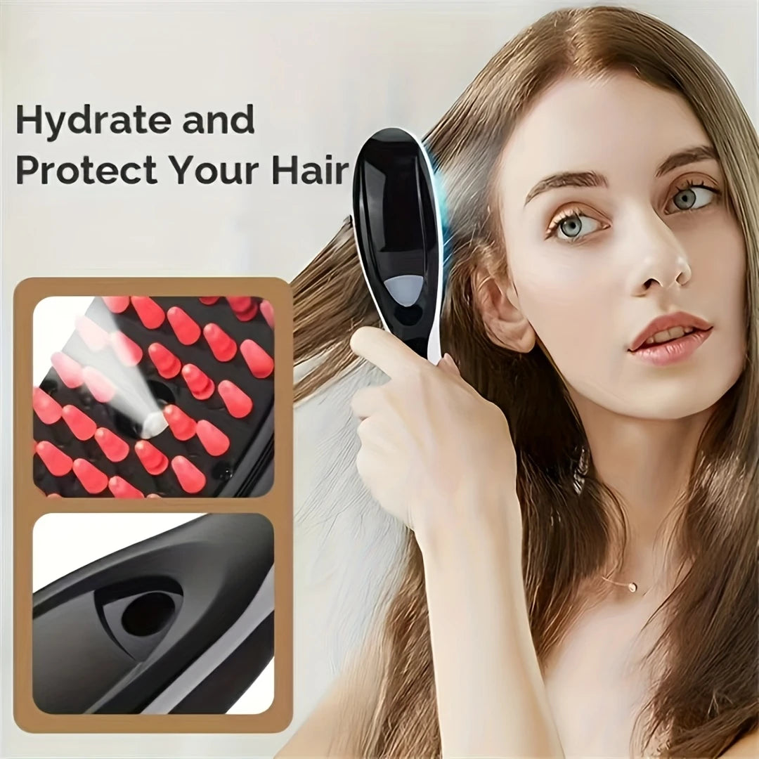Cepillo Masajeador Capilar 4 en 1 con Vaporizador – Revitaliza tu Cabello desde la Raíz