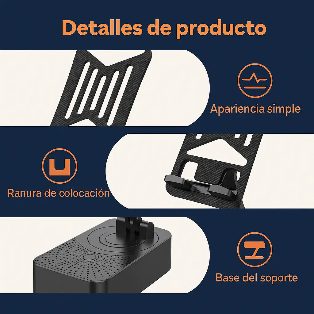 Bocina Bluetooth, Cargador y Soporte Giratorio para Celular