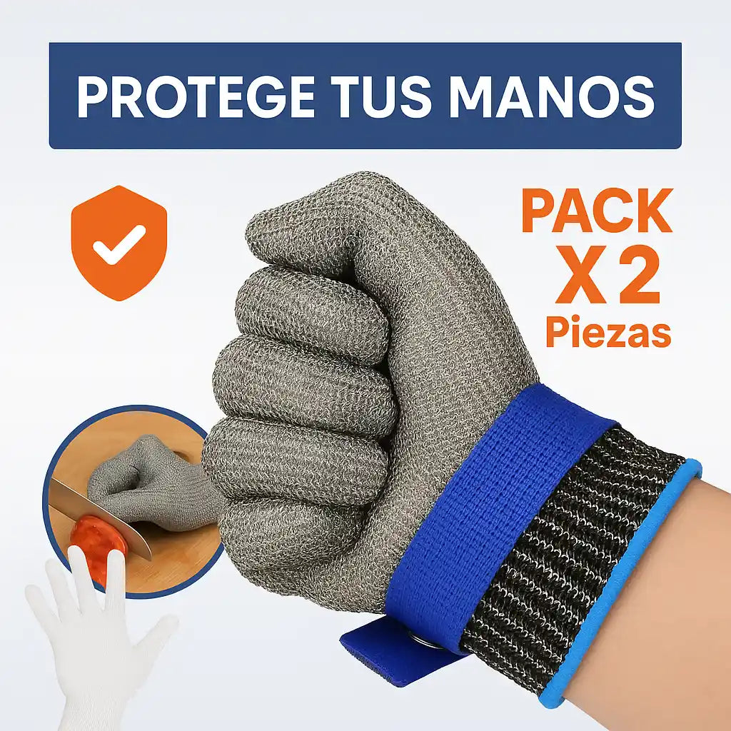 X2 Guantes Anticorte de Malla de Acero Inoxidable – Seguridad Premium Para Cualquier Uso
