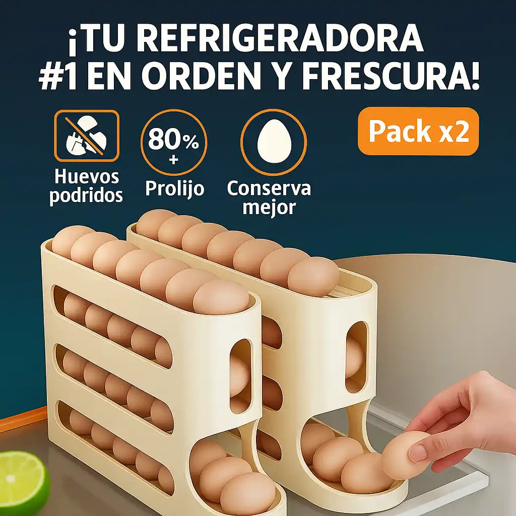 X2 Organizadores de Huevos que Revoluciona tu Cocina