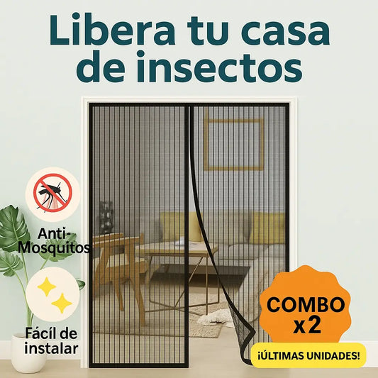 x2 Mallas Magnéticas Anti Mosquitos  ¡Mantén tu casa libre de insectos sin cerrar la puerta!