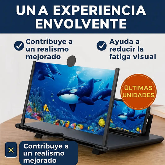 2x1 Amplificador de Pantalla HD Plegable para Celular – Pantalla Grande, Sin Esfuerzo.